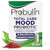 Probulin Mood Probiotics for Women with Saffron, L Theanine, Probiotic, Prebiotic, Postbiotic - Mood Support Supplement & Gut Support - Vegan, Non GMO, 30 Capsules