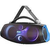 DOSS Extreme Boom Pro D200 240W Peak Outdoor Speaker, Punchy Bass, 26H Playtime, Beat-Synced Light, BT5.4, Stereo Pairing, IPX6 Waterproof for Camping, Beach, Tailgate Party-Blue