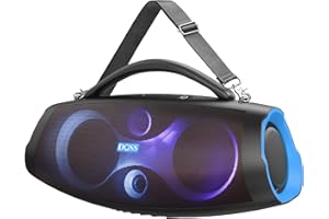 DOSS Extreme Boom Pro D200 240W Peak Outdoor Speaker, Punchy Bass, 26H Playtime, Beat-Synced Light, BT5.4, Stereo Pairing, IPX6 Waterproof for Camping, Beach, Tailgate Party-Blue