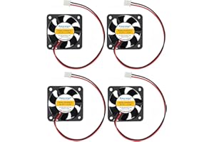 Easycargo 4pcs 3D Printer 40mm Fan 12V DC, 4010 Cooling Fan Sleeve Bearing Brushless 2 pin, 40mm Cooler Fan + Grill Mounting Kit 40mm x 40mm x10mm