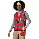 A-SAFETY High Vis Safety Vest for Women - Reflective Strips, Multi-Pockets, Zipper Closure