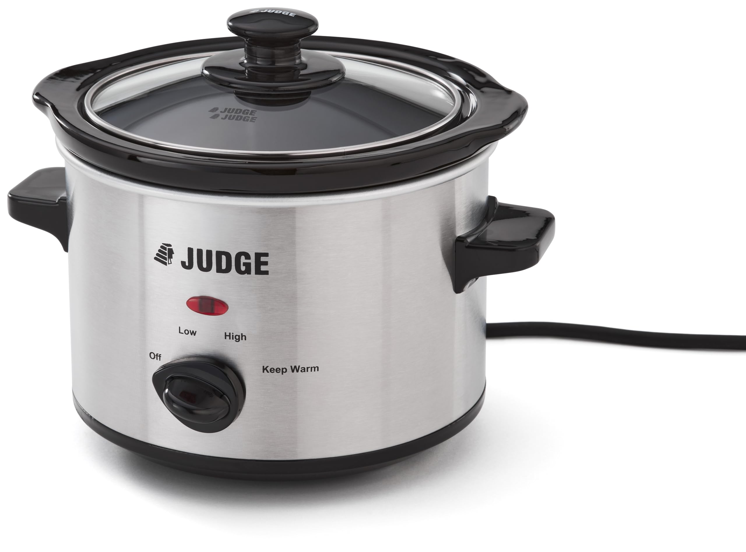 Judge Electrical Slow Cooker 1.5L 120W with Removable Ceramic Pot, Makes Up to 2 Portions, 2 Year Guarantee