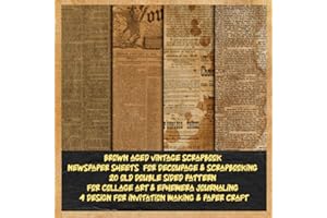 brown aged vintage scrapbook newspaper sheets for decoupage & scrapbooking 20 old double sided pattern for collage art & ephe