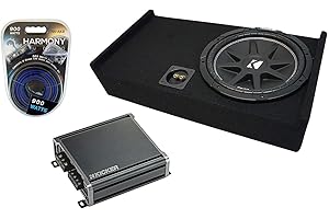 Harmony Audio Compatible with 2009-2015 Ford F-150 Super Crew Truck Kicker Bundle Comp C12 Single 12" Sub Box Enclosure & CXA400.1