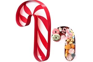 Tellingyou 13.7''H Christmas Charcuterie Tray Charcuterie Cardboard Box for Xmas Treat Paper Mache Candy Container for Christmas New Year Cookies Goodie Box Party Supplies(Candy Cane)