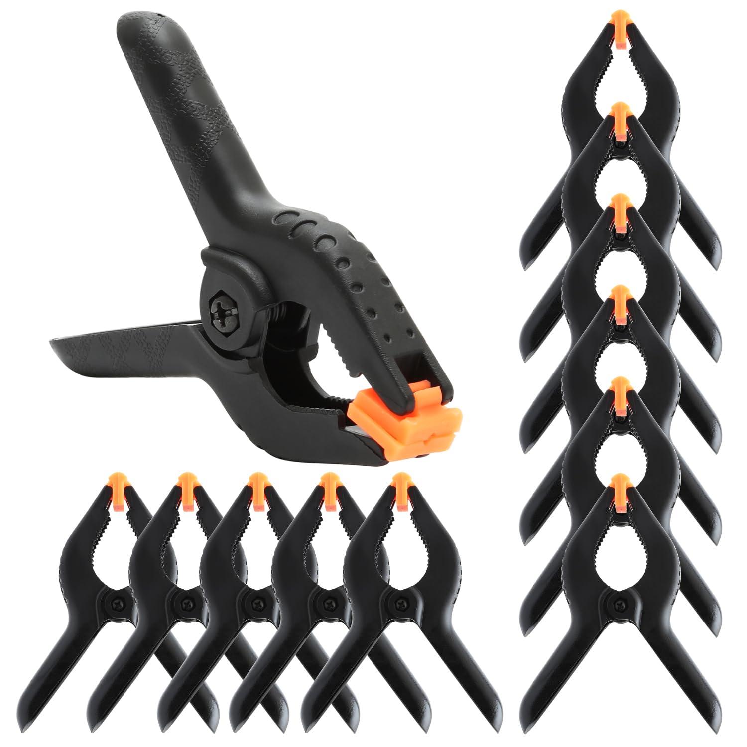 12Pcs Nylon Spring Clamps 3 Inch, Heavy Duty Plastic Spring Clips Clamps for Woodwork, DIY Projects, Photo Studio, Background Muslin Etc — image 1