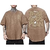 BINTEHGS God Christian T Shirts for Men Jesus Faith Shirt Acid Wash Oversized Tees Bible Verse Graphic Vintage Tshirt