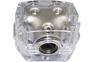 YONGJIANGXIA 1X0 Gauge in 2X0 Gauge Out Car Power/Ground Distribution Block Black PD-05C-0GA