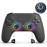 SYRIXAS Wireless Controller Compatible with PS5, Hall Effect Joysticks, RGB Light Bar, Dual Vibration, Motion Sensor, Turbo Function, Bluetooth Gamepad for PS5, PC iOS Android with Audio Jack and Remap Buttons