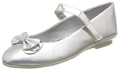 girls silver flats
