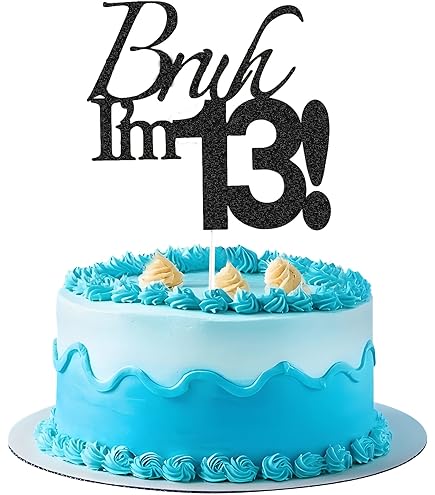 Verjaardagstaartdecoratie zwart - Officiële tiener - 13e verjaardag cupcake- toppers