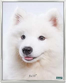 DECANIT 8x10 Picture Frame Metal, Thin Profile Photo Frame 8 by 10 Inch, Display for Wall or Tabletop,Silver