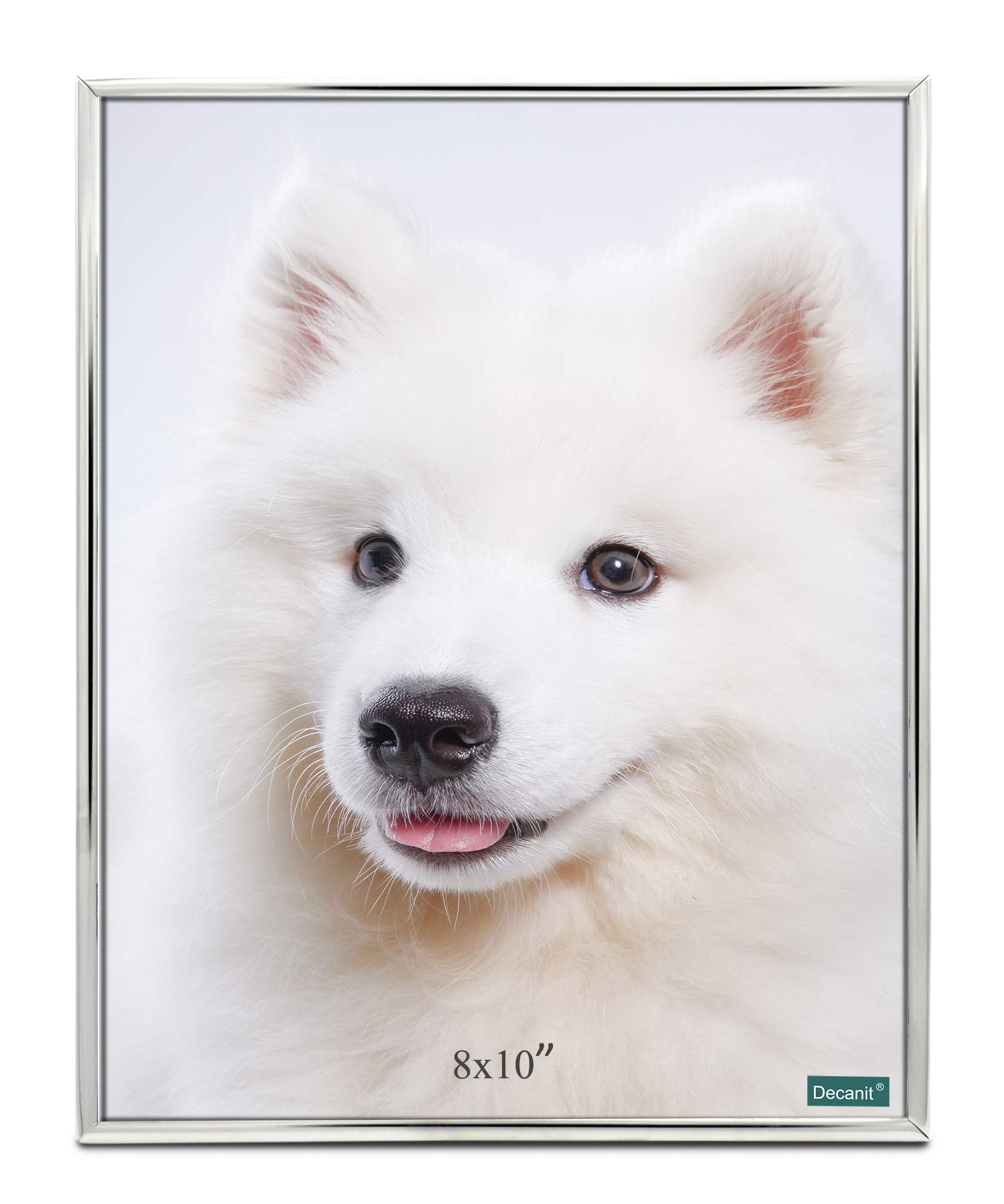 DECANIT 8x10 Picture Frame Metal, Thin Profile Photo Frame 8 by 10 Inch, Display for Wall or Tabletop,Silver