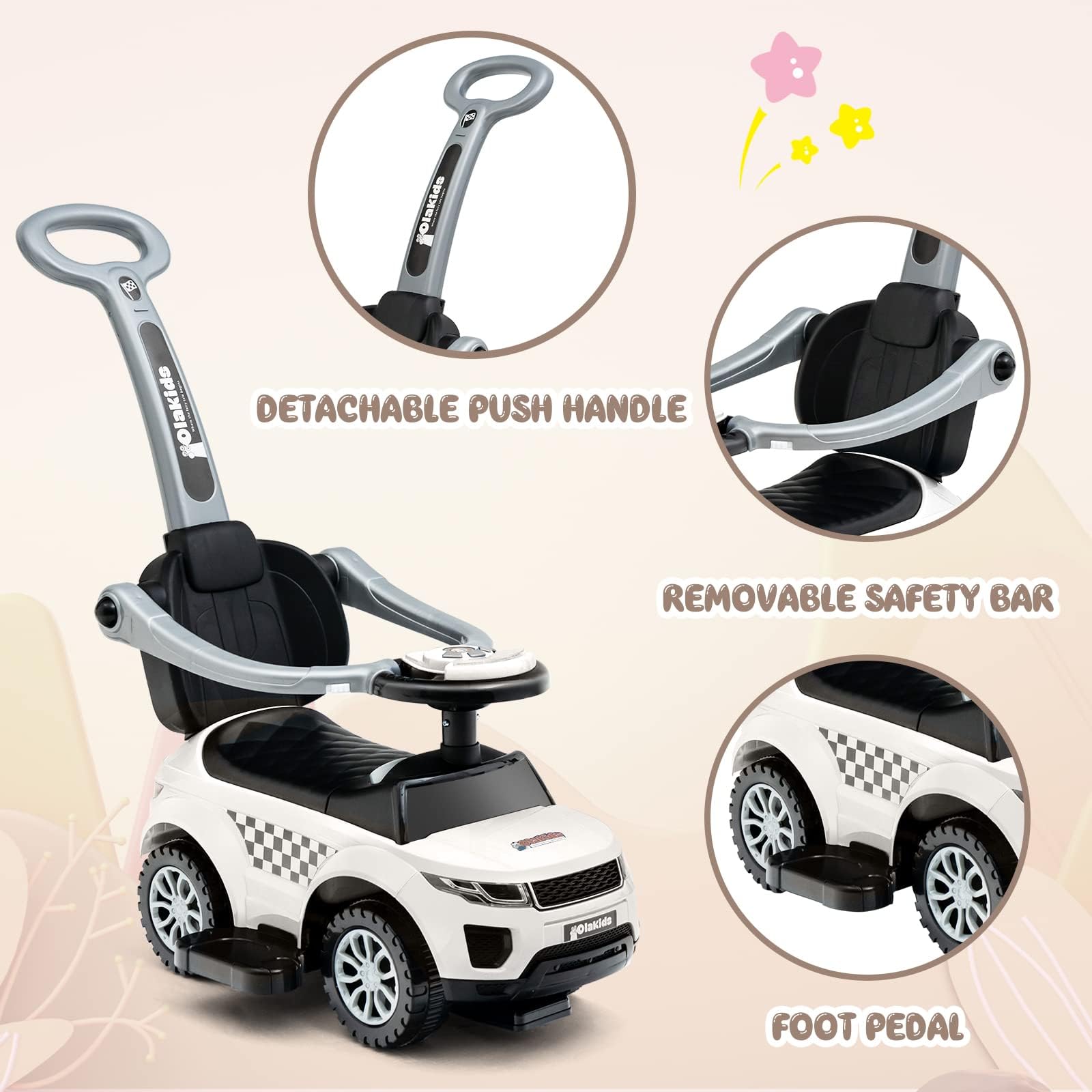 OLAKIDS Ride On Push Car Image 4