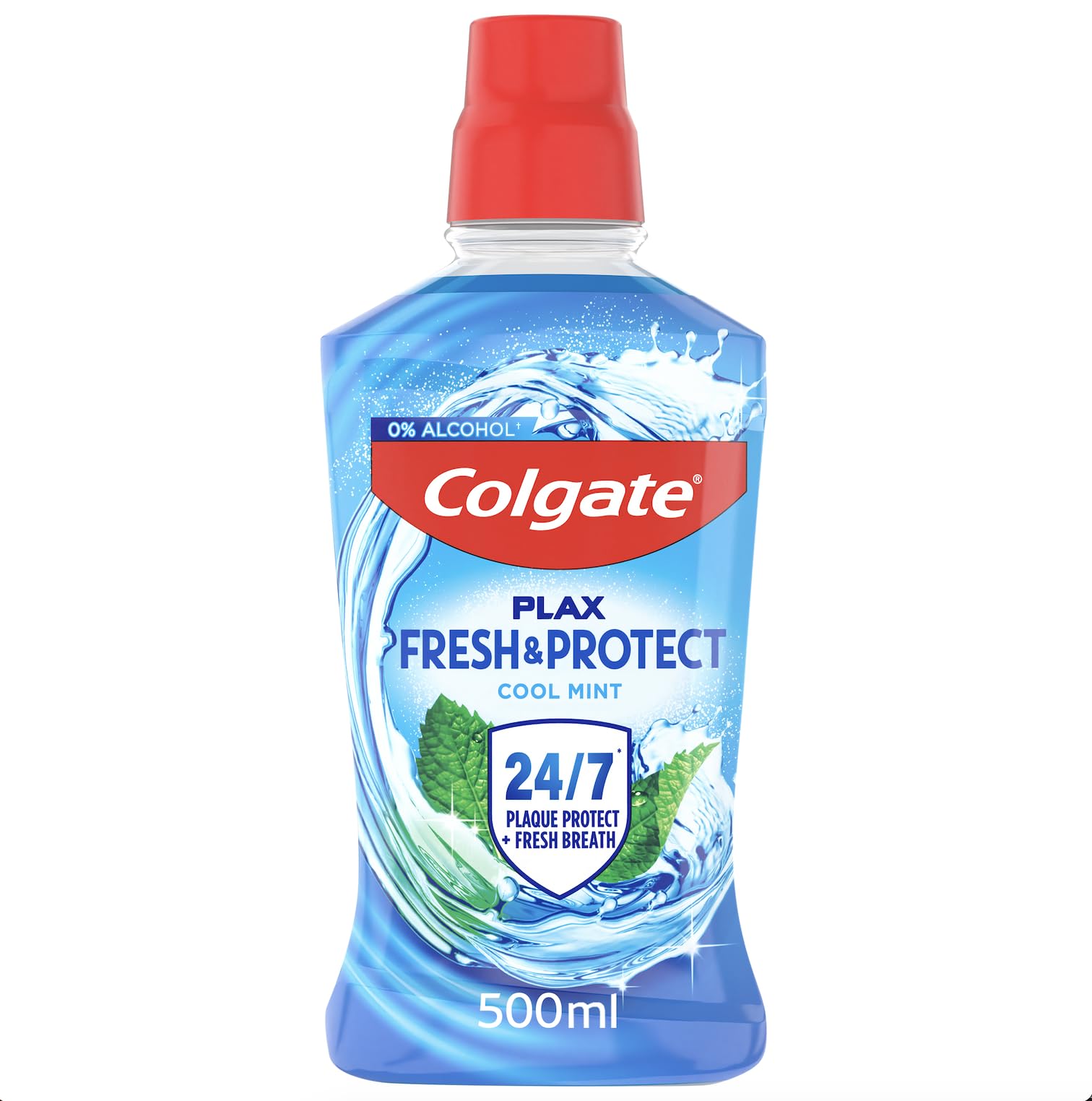 Colgate Plax Cool Mint Mouthwash 500ml - Fresh Breath mouthwash - Instant Long-Lasting Freshness - no Burn Experience - 24/7 Plaque Protection When Used Twice Daily - clinically Tested by Dentists