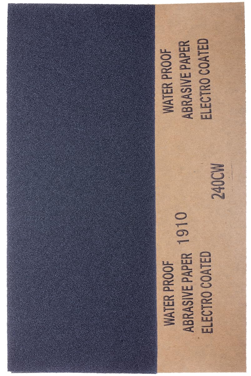 YoiYee 240 Grit Wet & Dry Sandpaper Sheets, 23 x 9.5cm, Very Fine Abrasive Sand Paper Roll for Wood, Metal, Plastic, Glass, Stone and Wall Sanding, 10 Pack