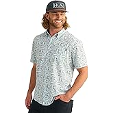 HUK - Men's KC Scott Patterned Kona Shirt, Performance Button Down Shirt