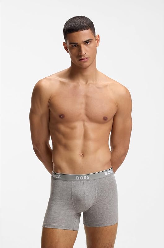 Boxer Brief 3P CO/EL Caleçon Boxeur, Open Grey61, M (Lot de 3) Homme