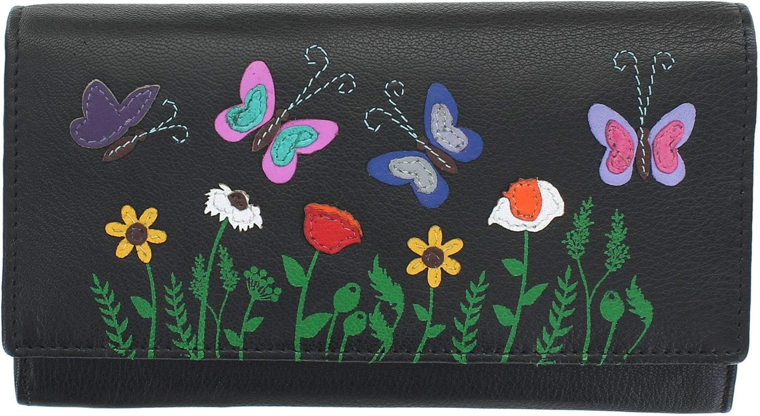 Mala Leather Sophia Collection Leather Purse RFID 3513_42 Black