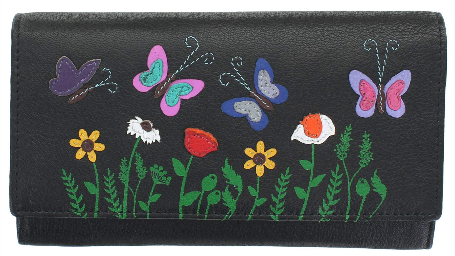 Mala Leather Sophia Collection Leather Purse RFID 3513_42 Black