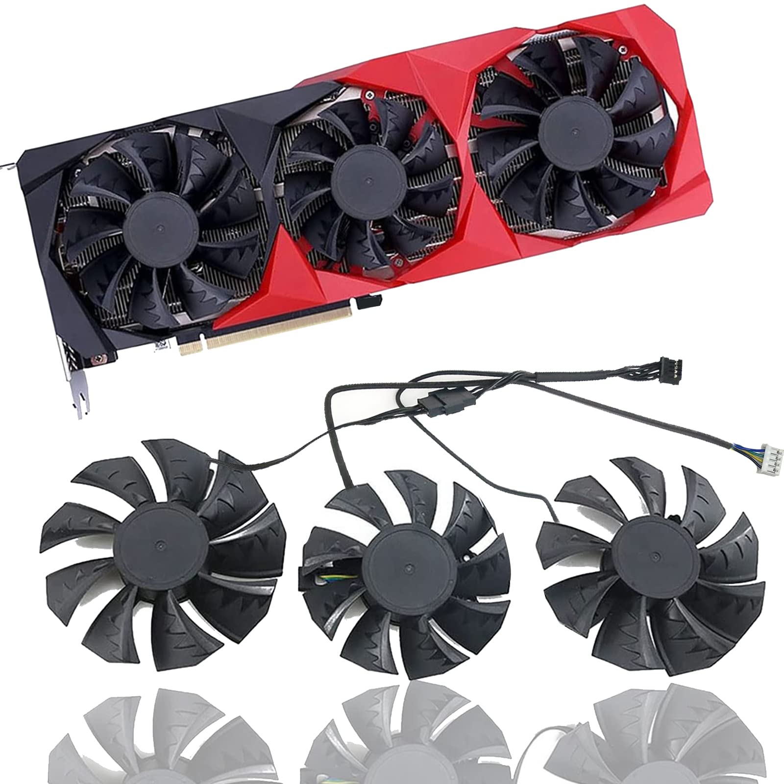 Dotodo 75MM 85MM RTX 3060 GPU Graphic Card Cooler Fan for Colorful GeForce RTX 3090/3080/3070/3060 | RTX 3090 Ti/3080 Ti/3070 Ti/3060 Ti Graphics card fan (Fan-ABC)