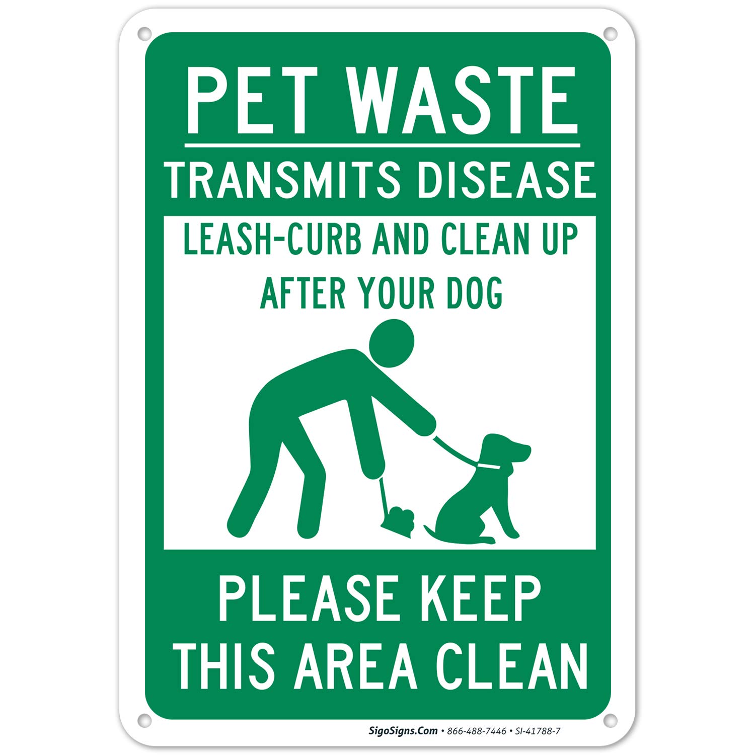 Amazon.com: Pet Waste Transmits Disease, Please Keep This Area Clean ...