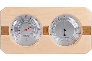 MIFXIN Wood Sauna Hygrothermograph 2 in 1 Thermometer Hygrometer Double Dial Display Temperature Humidity Meter Tool Sauna Room Equipment Accessories
