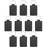 PATIKIL Sublimation Blank Keychains, Rectangle Leather Keychain Blanks Double Side Heat Transfer Key Chains