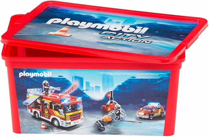 PLAYMOBIL Caja de Rangement-Les pompiers-12 L, 064745: Amazon.es: Juguetes y juegos