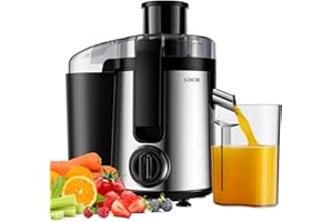 GDOR 800W Juicer Machines with Extra Wide 2.5” Feed Chute, 3 Speeds Juice Extractor for Whole Fruits and Vegetables, Easy to Clean Juice Maker, BPA-Free, Anti-Drip, Silver