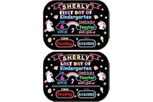 PETCEE First Day and Last Day of School Chalkboard 9"x12" Double Sided Back to School Unicorn Sign for Kids Girls My 1st Day 