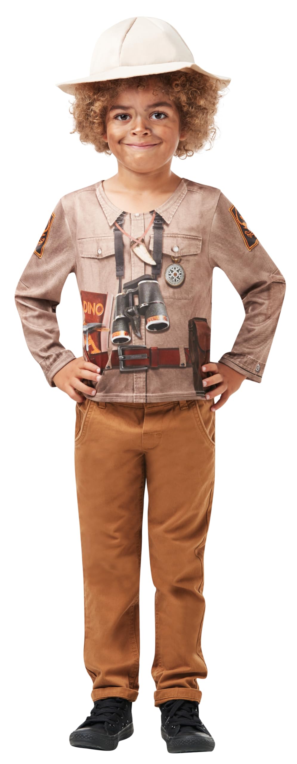 Rubies 640787M Generic Official Dino Explorer Costume Kit, Safari Jungle Zoo Keeper, Childrens Fancy Dress Size Medium 5-6years, Unisex-Child, Multicolor Halloween