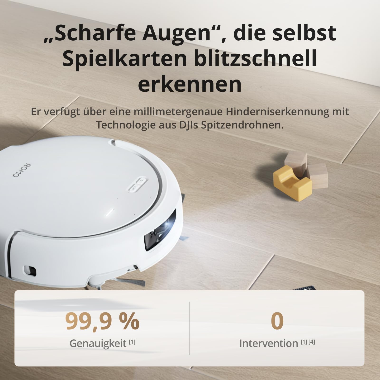 DJI ROMO S Saugroboter mit Wischfunktion, 25.000 Pa Saugkraft, Hinderniserkennung auf Drohnen-Niveau, Anti-Verwicklungsbürste, Selbstreinigende Basisstation, 200 Tage wartungsfrei, Weiß 5