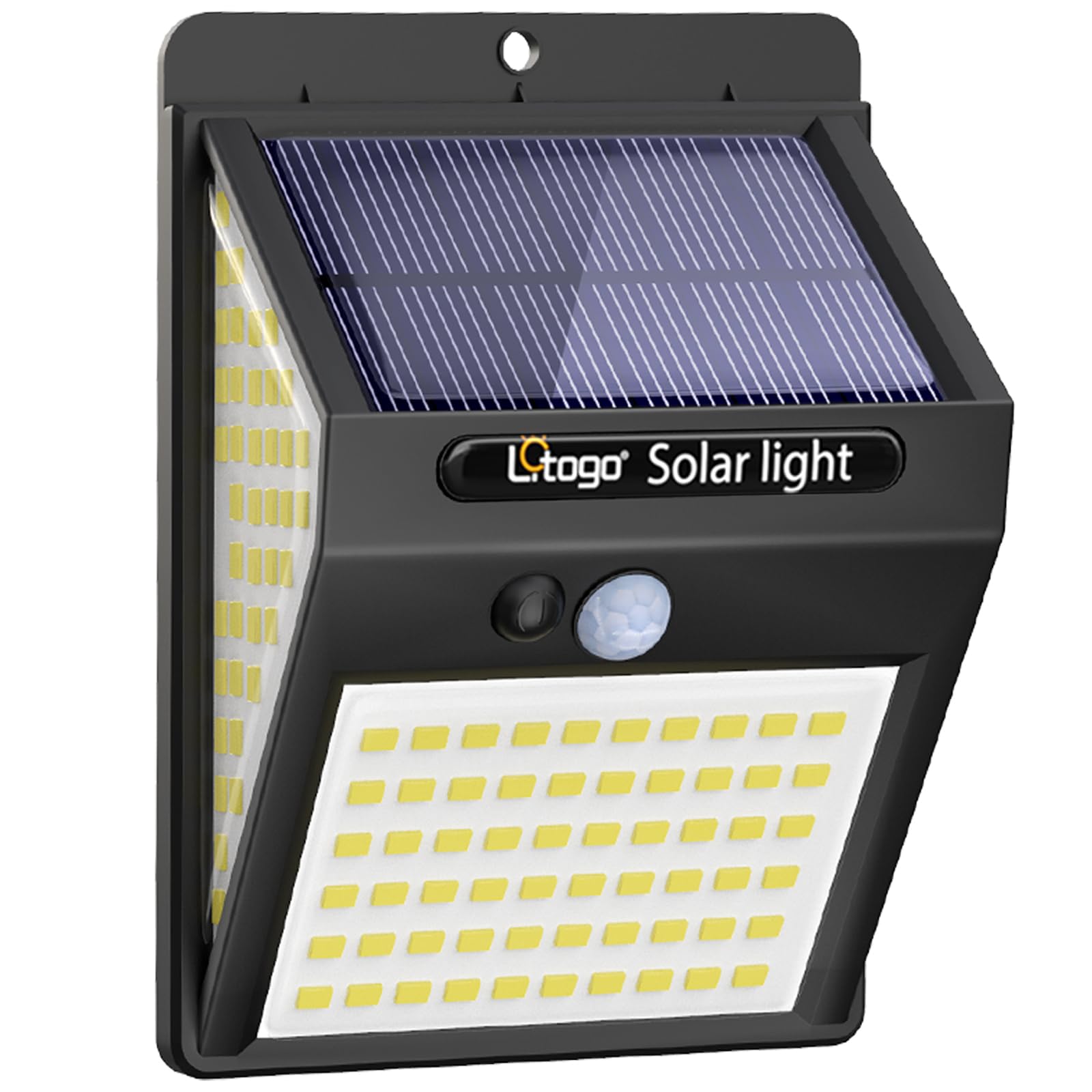 litogo 140 LED Solar Security Lights Outdoor, Solar Motion Sensor Lights 270ºWide Angle Waterproof Solar Powered Durable Wall Lights Outside 3 Modes for Garden Fence Door Yard Garage Pathway (1 Pack)
