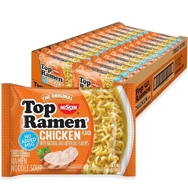 NISSIN TOP RAMEN NOODLE SOUP, CHICKEN, 3 OUNCE...