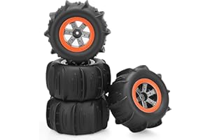 1/10 RC Paddle Tires Wheels, daitoku RC Truck Tires and Wheels for 9125 X07 X08 X17 9155 9156 9201E 9205E 9206E 200E 201E RZ001G-A 104009