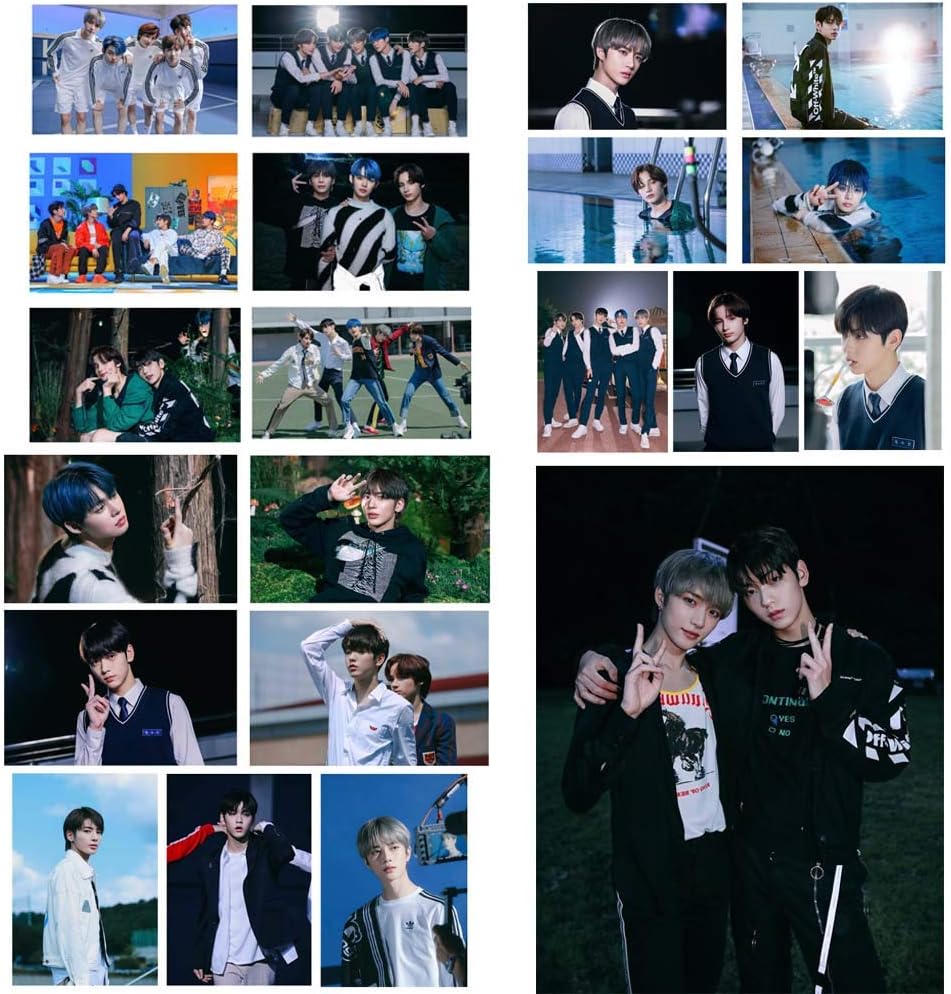 Tiyila 21pcs/Set Kpop TXT CROWN Crystal Card HD Photocard Sticker Photo Card Stickers