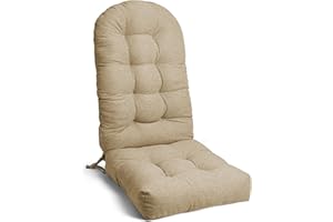 RULAER Adirondack Chair Cushion Outdoor/Indoor High Back Waterproof Rocking Chairs Cushions Comfort and Durability Non-Slip Patio Lounge Seat Pads(Beige)