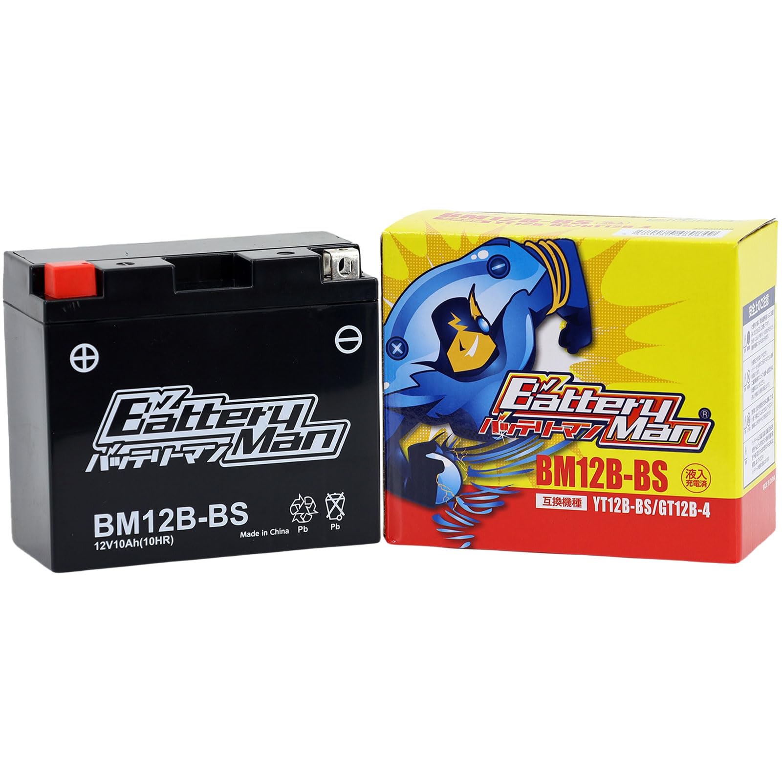バッテリーマン バイク用バッテリー BM12B-BS(YT12B-BS/GT12B-4互換)(液入充電済) FZ400 TDM850 YZF-R1 密閉型MFバッテリー商品画像