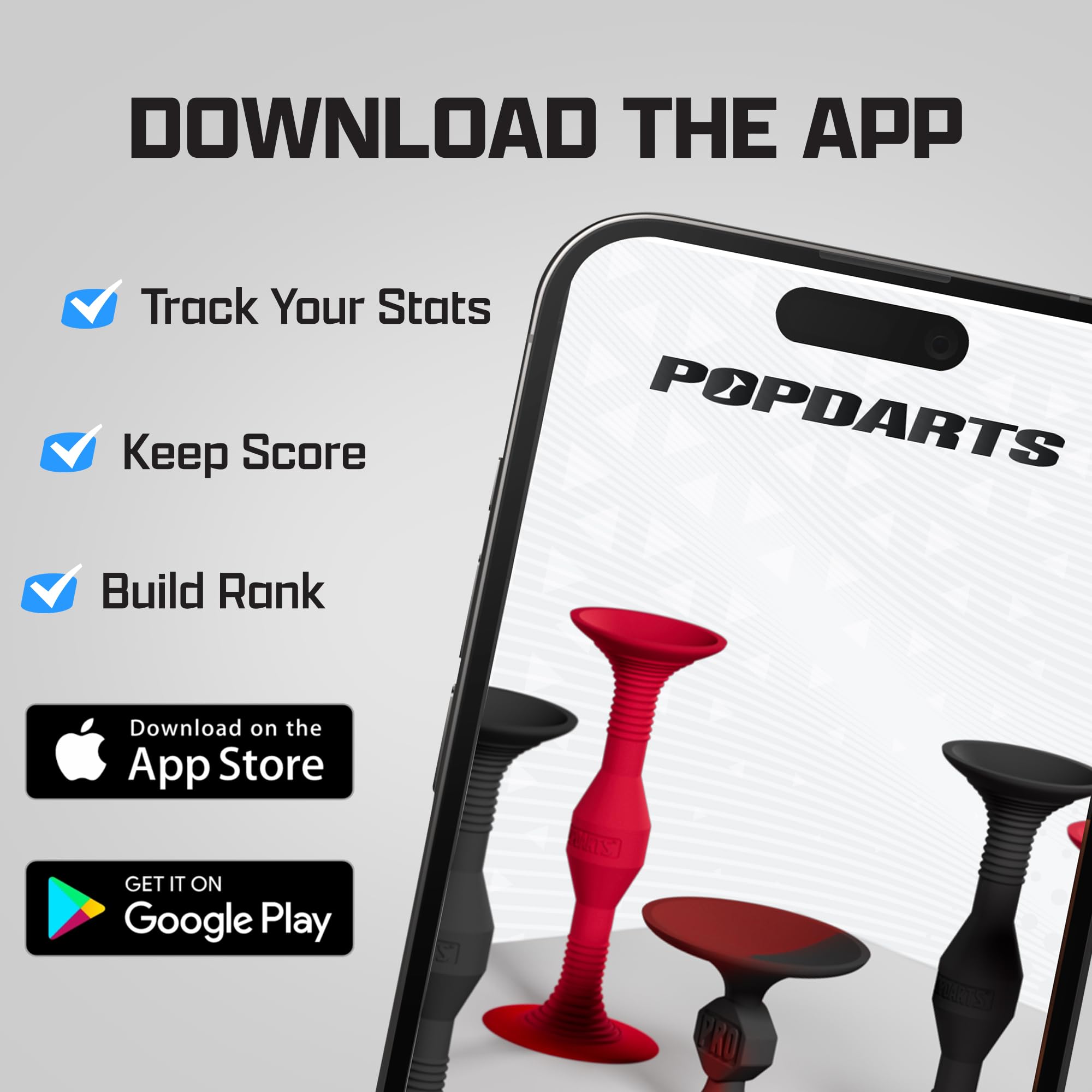 Popdarts PRO Pack Game Set (Red & Black) - Indoor, Outdoor Suction Cup Throwing Game - Competition with a POP