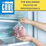 LE CUBE Freezer Bags 200 Medium Food Storage Clear Plastic White Write-on Panel view 5