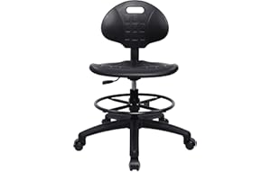 TAKE UR SEAT Polyurethane Drafting Lab Stool Chair, 18" Adjustable Footring, 8" Adjustable Height, 450 lbs seat Capacity, Heavy Duty, Shipped Within 24 Hours (Self-Braking)