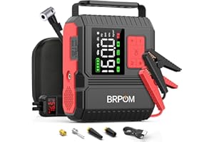 BRPOM Car Jump Starter with Air Compressor, 160PSI 8000A Peak 26800mah (Up to All Gas or 12.0L Diesel Engine, 50 Times) Portable Jump Starter 12V Auto Battery Jump Pack Quick Charge