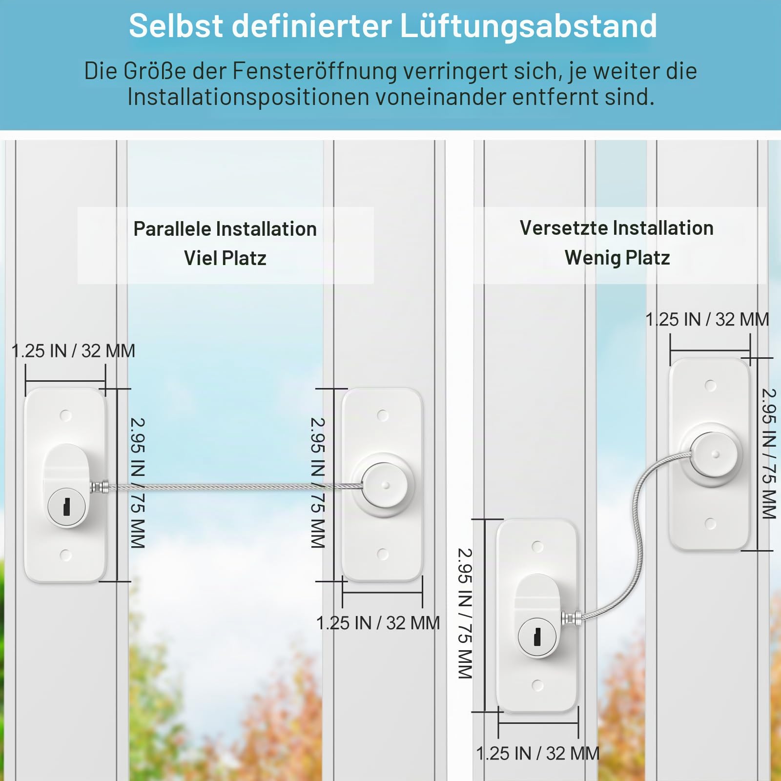 AOSITE Fenstersicherung Kinder Ohne Bohren für Fensterschutz Kühlschrank Schranktüren 2 Stück Fensterschloss nur Kippen Fensterschutz Kinder Selbstklebend oder Schrauben Safety Lock Pet Childproof 2