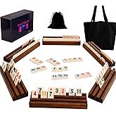 Wahartoly Rummy Cube Game Original - Rummy Cube Game 2-6 Players | with 160 Tiles 13 Backup Tiles and 6 Wooden Racks - Classic Board Games for Family and Party