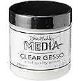 Ranger MDM46424 Dina Wakley Media Gesso 4oz Jar-Clear, 4 Fl Oz (Pack of 1)