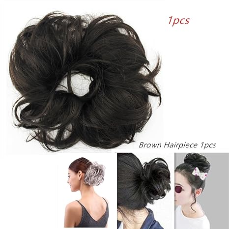 Brown 4 Merrylight Hair Bun Extension Buns Messy Ponytail