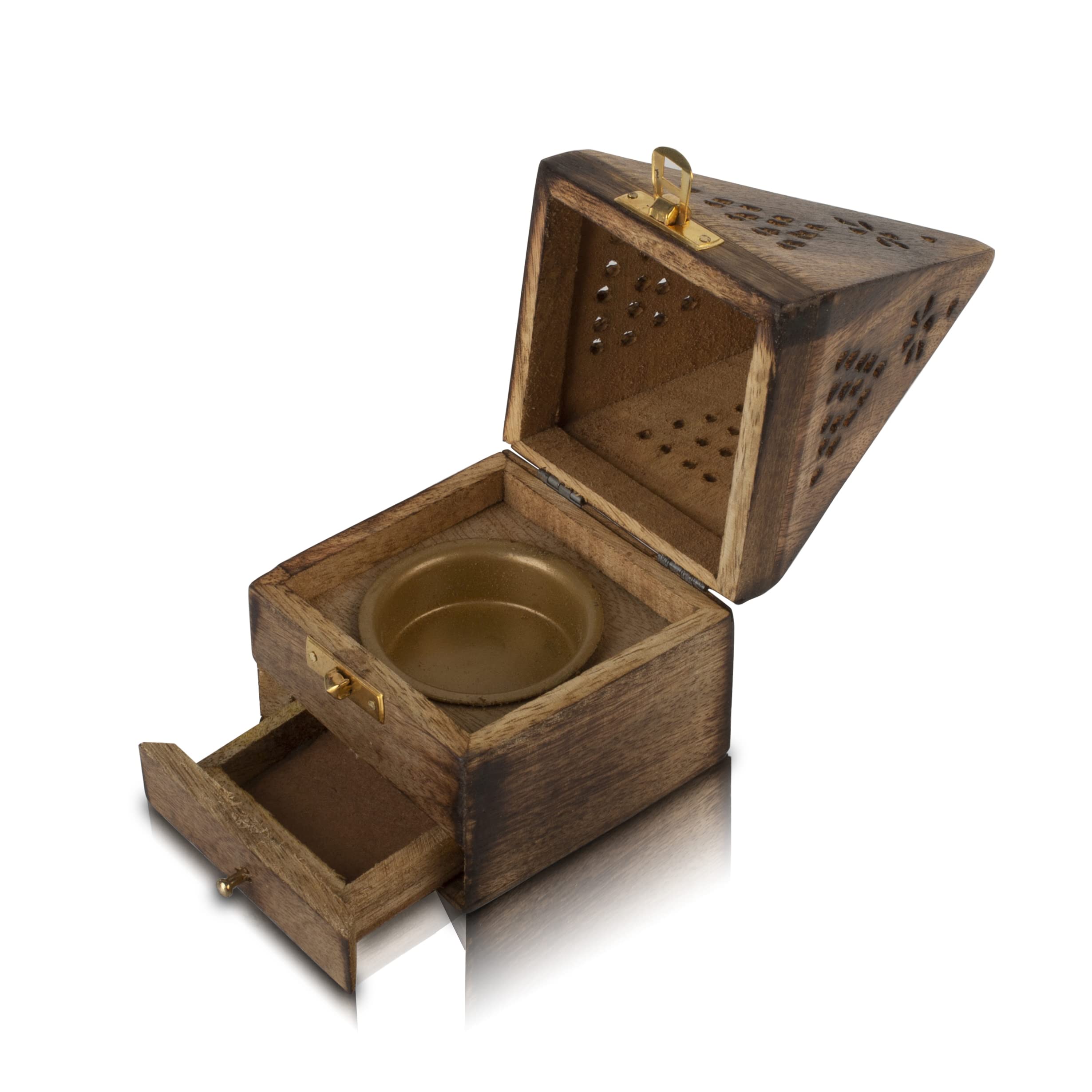 Wooden Incense Cone Burner Holder Organic Eco Friendly Ash Catcher Tray Rustic Style Hand Carved For Meditation Yoga Aromatherapy Home Fragrance Products Birthday Housewarming Gift Ideas Him Her