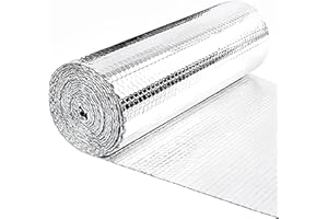 Aiglille Reflective Insulation Foam, 48" W x 99" L Double Bubble Weatherproofing Reflectix Foil Insulated for RV, Window Insulation for Summer Heat