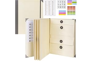 Generic Document Organizer - in Case I Go Missing Binder | Labelled Expandable Pockets for A4/Legal Sized Papers & Important Documents (Khaki)